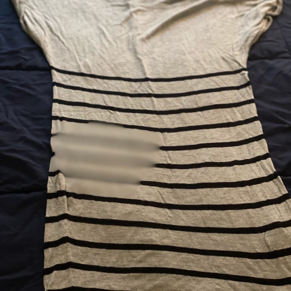 Grey sweater shirt with black stripes